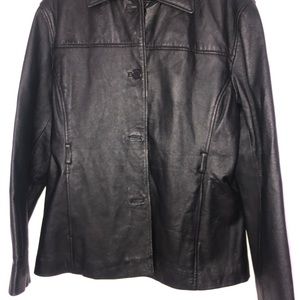 Black leather jacket